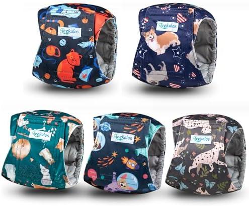 Leekalos Male Dog Diapers, Dog Belly Bands for Male Dogs Wraps Washable Doggie Diapers High Absorbing Dog Belly Bands（5 Pack) L