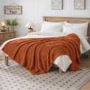 50x70 Inch Rust Throw Blanket - Soft & Fluffy Fleece, Cute & Aesthetic, Perfect for Sofa, Couch, Chair, Bed, Living Room & Bedroom, All-Season Use, Plush & Cozy Decorative Fall Blanket