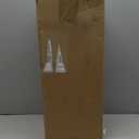 TIMRIS Large Farmhouse Wooden Metal Lantern Set of 2, Rustic Decorative Floor Candle Lanterns, Vintage Distressed Hanging Lanterns for Home Dcor (No Glass) (Brown)