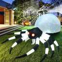 8FT Halloween Inflatables Giant Spider with 18 Built-in LED Lights and Magic Cube Light, Halloween Blowups for Yard, Garden and Lawn Outdoor Decoration (2 LEDs Each Leg) (White)