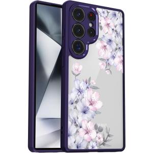 for Samsung Galaxy S25 Ultra Case [Buffertech 6.9ft Military-Grade Drop Protection] [Anti Peel Off Tech] Clear TPU Bumper 5G Phone Case Cover Design (Foliolosa)