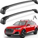 FengYu 330lbs Roof Rack Cross Bars Compatible with Audi Q7 2016-2026 (with Side Rails), Heavy Duty Lockable Rooftop Aluminum Crossbar Black Car Carrier Luggage