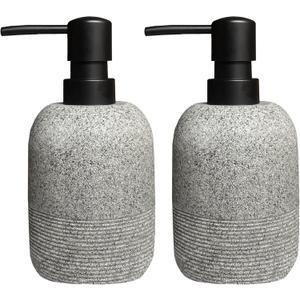 GalDal 2pcs/Set Grey Soap Lotion Dispenser with A Spare Pump,Liquid Hand Soap Dispenser Sets for Bathroom Countertop, Soap Dispenser for Kitchen.