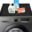 Garolue Washer and Dryer Top Protector Mat,23.6 x 19.7" Silicone Rubber Mat for Laudry Machine & Dryer,Non Slip Heavy Duty Waterproof Washable Top Cover Pad for Home Kitchen Laundry Room,Black