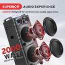 Pyle Portable Bluetooth PA Speaker System - 2000W Active powered Outdoor Bluetooth Speaker Portable PA System w/ Microphone In, Party Lights, USB SD Card Reader, AUX/RCA/FM Radio, Wheels - PSUFM1043BT