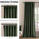 MIULEE Velvet Curtains 90 inches 2 Panels - Luxury Room Darkening Curtains for Bedroom Living Room Thermal Insulated Super Soft Window Drapes Rod Pocket & Back Tab, Olive Green, W 52 x L 90 inch