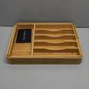 SMIRLY Silverware Drawer Organizer  Bamboo Kitchen Drawer Organizer, Adjustable Utensil Holder and Cutlery Tray, Drawer Dividers for Flatware and Kitchen Utensils | Adjustable, Drawer Dividers, Flatware, Kitchen Utensils (8 Slot, Natural)