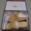 VICKIVICKI Women's Platform Sandals Wedge Ankle Strap Open Toe Sandals (6.5, Natural Raffia Upgrade)