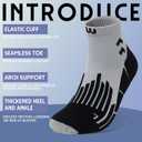 Wildarms Compression Running Ankle Socks for Men Athletic Anti Blister Socks with Cushion, 3 Pairs Basketball Sport Socks (Black+ Gray+ White)