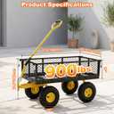 900 Lbs Heavy Duty Steel Garden Cart with Handle & 10" All Terrain Tires