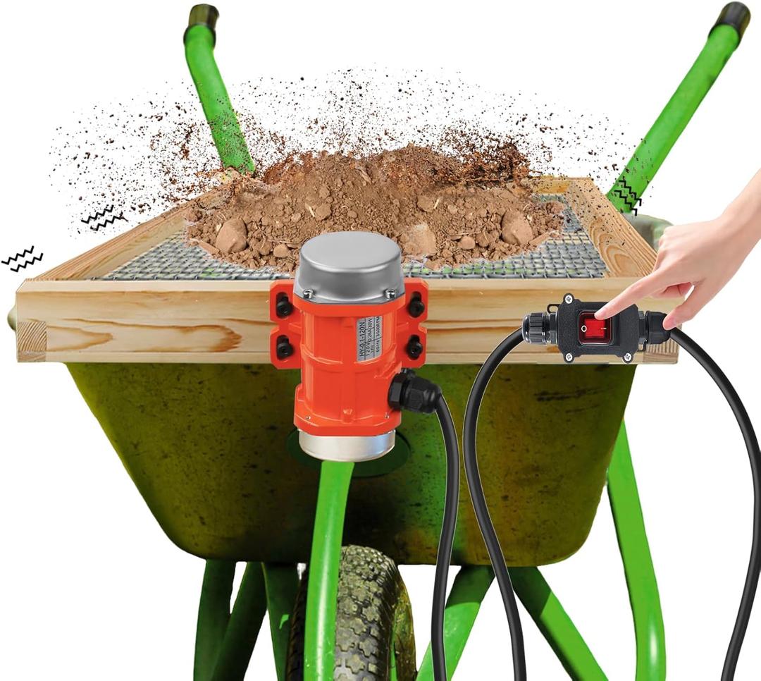 Soil Sifter with Vibration Motor and Switch for Gardening, Multi-Purpose Soil Screen Wooden Dirt Sifter,Sand Sifter for Use in Wheelbarrow,Compost Sifter,Garden Sieve