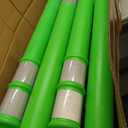 Kanayu 49 Inch 4 Packs Traffic Delineator Posts with 8.8 Lbs Rubber Base PE Delineator Post Portable Parking Pole Traffic Cone Barrier with Removable Base, Reflective Band(Green)