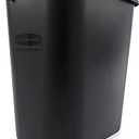 Deskside Plastic Wastebasket, Rectangular ,Black Premium, 7 Gallon