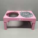 Jovrun Elevated Dog Bowls for Medium Large Size Dogs, Non-Slip Dog Feeder with 1*Stainless Steel Dishes & 1*Slow Feeder Bowl, 5 Heights Adjustable Raised Bowls to 3.15-8.66-9.84-11.02-12.2 (Pink)