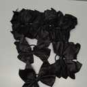 16 PCS Black Large Glitter Cheer Hair Bows, Shiny Cheerleading Bows Ponytail Holder for Cheerleader Girls Softball Sports and Christmas Tree Decor (Glitter Black)
