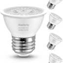 Maelsrlg PAR16 LED Short Neck Recessed Spotlight Bulb, 6W(60W Equivalent) Curio Cabinet Light Bulb, Flicker-Free, 600 Lumens, Soft White 2700K, E26 Medium Base, Non-Dimmable, 4-Pack