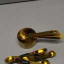 GuDoQi 15pcs Gold Magnetic Measuring Spoons and Cups Set, Stainless Steel 8 Dual Sided Magnetic Measuring Spoons set with Leveler, 7 Cups, Measurement for Liquid and Dry Ingredients for Kitchen