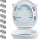 iFealClear 8 Pcs Universal Toilet Seat Bumpers for Bidet, Toilet Lid Rubber Bumpers for Changing Heights, Strong Adhesion Toilet Seat Bidet Buffer with 8 Extra Thickness Pads for Home, Hotel, Hospital (Gray)