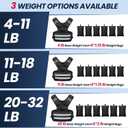 Adjustable Weighted Vest for Women and Men, 11-18lb Rucking Vest with 6 Iron Sand Bags, Storage Pocket and Reflective Stripes for Running, Cardio, Strength Training, Black