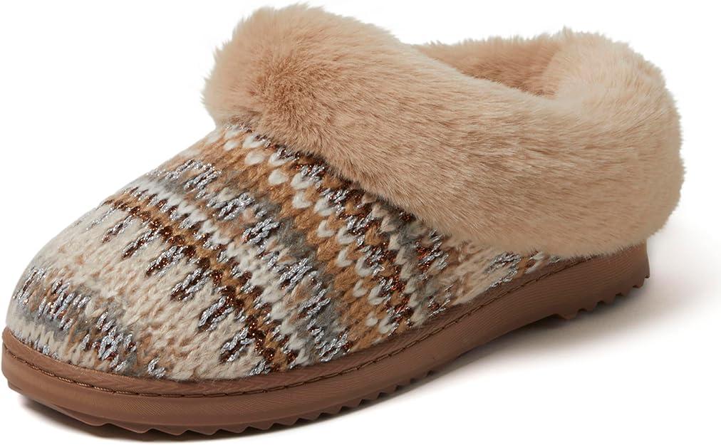 Dearfoams Women's Hannah Chenille Knit Clog Slippers 7-8