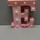Pink Marquee Light Up Letters, Glitter Alphabet LED Letter Lights for Pink Birthday Party Decorations, Battery Operated Letter Sign for Girls Room Vanity Table Decor, Warm White Lights Letter E