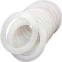 12 Pack Rubber Seals for Glass Jars, Replacement Silicone Gasket Seal Ring, Silicone seals for 2.75 Inch / 70mm Regular Mouth Canning Jar (White)
