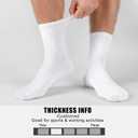 MUQU Mens White Quarter Socks - Thin Athletic Running Mid Crew Socks for Sports 6 Pairs (White, M)