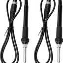 936 Soldering Station Iron Handle Replacement for Hakko  2PCS with 5 Hole 24V DC 50W DIN Connector  Compatible with HAKKO 907 ESD  Ceramic Heating Core 1321  Fit Tip Tool Electric Parts Kit