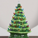 Bdor White Christmas Tree, 11inchs Table Top Christmas Trees, Exquisite Resin Christmas Ornaments with Lights & Snowflake, Christmas Decorations for Home/Room, for/Men/Women. (2)