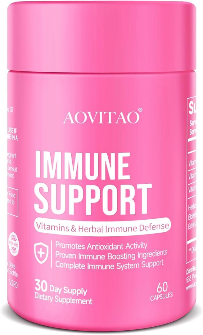 Immune Support Supplement Natural Herbal Cognitive Support Booster and Mushroom with Lion's Mane, Reishi Supplement for Memory Cognitive (Exp: 12/2026)