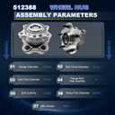 512388 Rear Wheel Bearing and Hub Assembly for Nissan Altima 2007-2018/Maxima 2009-2019/Murano 2015-2016/Pathfinder 2013-2019,for Infinite JX35 2013/QX60 2014-2019,for Mitsubishi RVR 2011,w/ABS