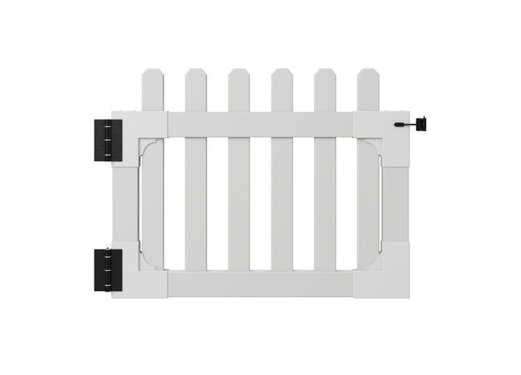 Newport Vinyl Picket Gate with Stainless Steel Hardware 31in H x 42in W