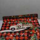 Christmas Rugs for Kitchen Floor, Red Buffalo Plaid Christmas Truck Mats for Kitchen Floor Rubber Non Slip, 2PCS Farmhouse XmasTree Kitchen Mat Cushioned for Room Doorway 15.7"27.5" +15.7"47"