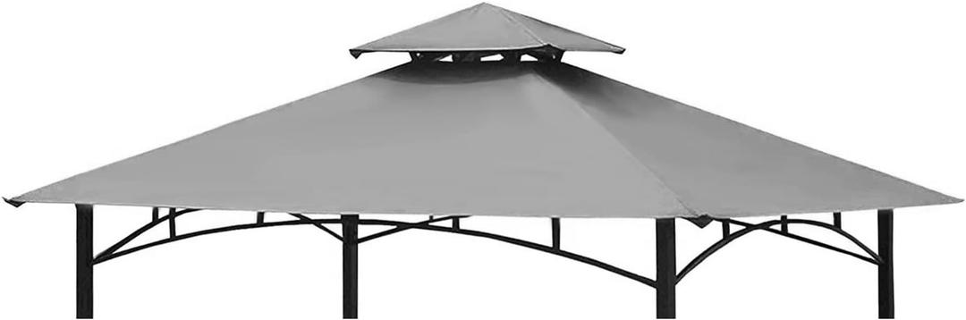 Tanxianzhe Grill Gazebo Replacement Canopy Top Cover 58 Double Tiered BBQ Roof ONLY FIT for Gazebo Model L-GG001PST-F (Gray)
