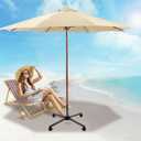 Foldable Portable Beach Umbrella Stand with Wheels Patio Umbrella Base Holder Adjustable Heavy Duty for Beach Sports Events Swimming Pool Courtyard Outdoor Use, Black