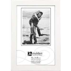 Malden International Designs White Concept Wood Picture Frame, 4x6, White