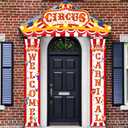 Blulu 3 Pcs Carnival Circus Porch Banner Decorations Circus Party Awning Hanging Banner Carnival Welcome Door Decorations Set for Birthday Baby Shower Party Supplies