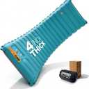 ZOOOBELIVES Inflatable Camping Sleeping Pad, 4-Inch Thick Full Air Support, No Bottoming Out for Side Sleepers, Camping & Backpacking Mattress with Built-in Foot Pump, Durable & Compact Airlive2000