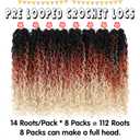 Fulcrum Goddess Locs Crochet Hair 18 Inch, 8 Packs New Faux Locs Crochet Hair for Black Women, Crochet locs with Curly Ends (18Inch (Pack of 8), 1B/30/613#)