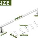 22 Inch Kitchen Utensil Hanger with 5 Hooks, Stainless Steel Wall Mounted Rail Rack for Bathroom, Bedroom (Brushed) YIGUANXIN