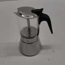 LAOION Stovetop Espresso Maker, 6Cup 240ml Classic Moka Pot, Crystal Glass-top & Stainless Steel Coffee Maker Mocha Pot, Greca De Cafe, Cuban and Italian Coffee Maker for Cafetera Cubana