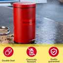 Geiserailie 1 Set 1.32 Gallon,Stainless Steel Biohazard Trash Can with Foot-Operated Self-Closing Lid, with Biohazard Labels and Bags for Lab Medical Hospitals Industrial Infectious Waste Disposal
