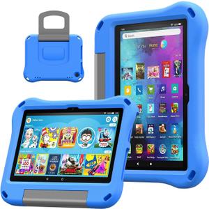 DiHines Kids Case for New Tablet 8 inch Not Fit for Lenovo Samsung 8 inch Tablets Kids-Friendly Lightweight Shockproof Cover Case with Handle Stand,Blue
