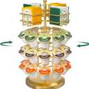 EsLuker.ly K Cup Holder Coffee Pod Organizer Carousel for Countertop, Rotatable Metal 4-Tier Storage Rack Stand for 30 K Cups & Tea Bags, Convenience Meets Elegance, Gold
