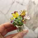 11Pcs Cute Mini Glass Flower Decoration Hand Blown Glass Flowers Bouquet Small Flower Vase Ornaments for Gift Mothers Day, Birthday, Christmas Festival DIY Craft