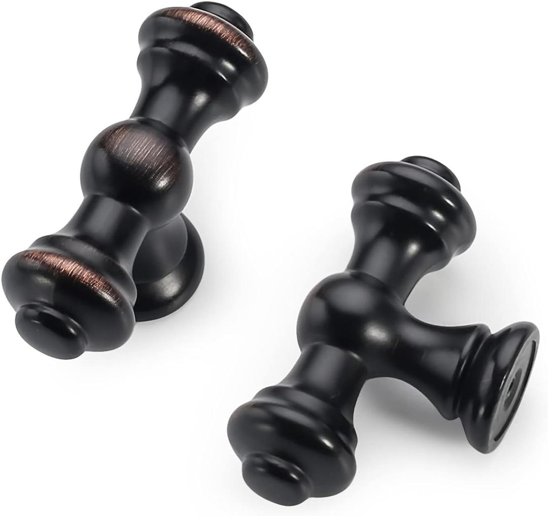 Asidrama 6 Pack Oil Rubbed Bronze Kitchen Cabinet Knobs Dresser Knobs Drawer Knob Cabinet Hardware Zinc Knob for Dresser Drawers (Single Hole Knob)