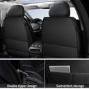 Car Seat Covers, Breathable and Waterproof Faux Leather Automotive Seat Covers for Cars SUV Truck Sedan, Universal Anti-Slip Driver Seat Cover with Backrest (Style1,2 PCS Front Seat, Black)