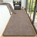 AROGAN Washable 2x8 Runner Rug for Hallway, Long Runner Rugs wtih Soft Memory Foam for Bedroom, Non Slip Backing Carpet Runners for Hallways, Kitchen, Bathroom, Entryway Home Decor, Matte Brown