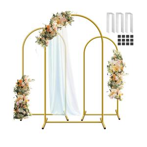 Hemmotop Metal Arch Backdrop Stand Set of 3, 6FT, 5FT, 4FT Party Arch Stands for Wedding, Birthday, Baby Shower, Bridal Shower - Balloon Arched Frame for Garden Decor, Gold Floral Arches, 3 Pieces Hemmotop Metal Arch Backdrop Stand Set of 3, 6FT, 5FT, 4FT Party Arch Stands for Wedding, Birthday, Baby Shower, Bridal Shower - Balloon Arched Frame for Garden Decor, Gold Floral Arches, 3 Pieces