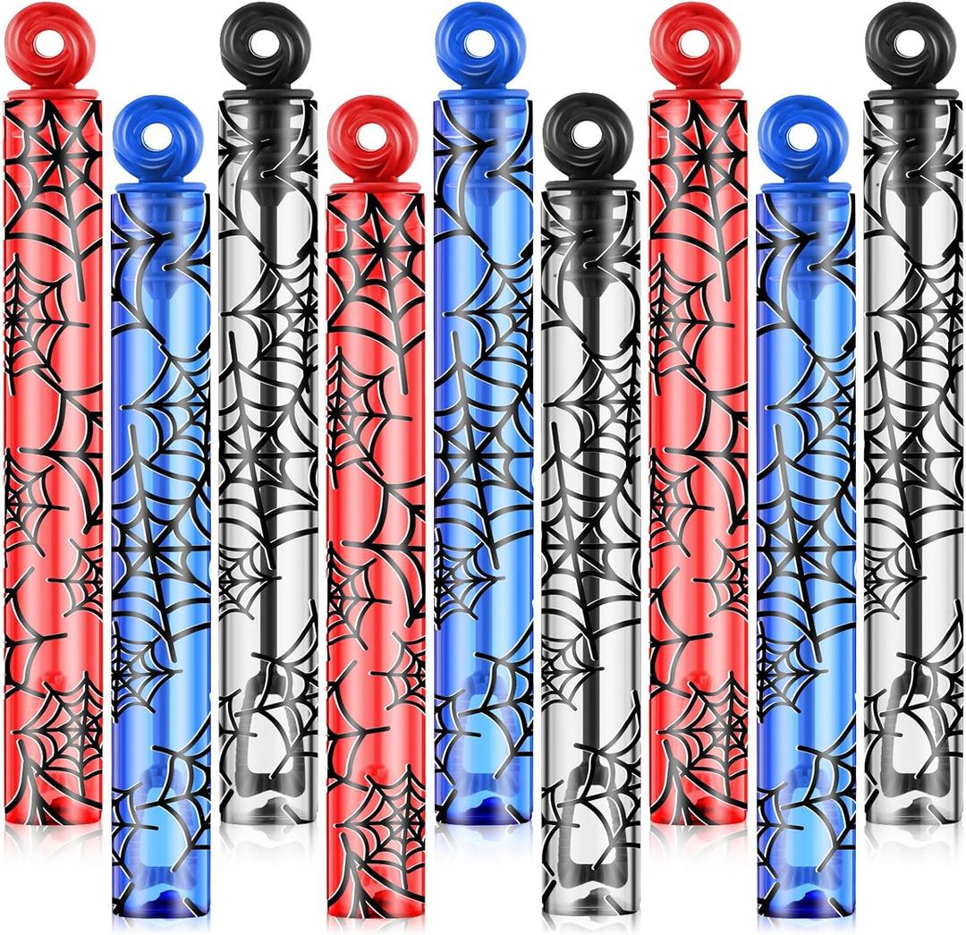 32 Pcs Spider Themed Bubble Wands Spider Bubbles Party Favors for Adult Summer Activity Birthday Gifts Carnival Goody Bag Stuffers Wedding Supplies